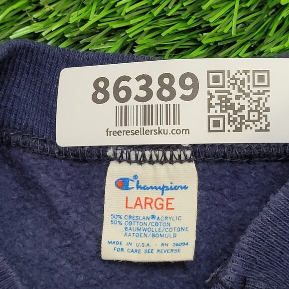 Vintage 80s Champion Mankato State Vest Women M/L 19x23 Blue - Picture 6 of 13